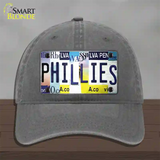 Phillies Strip Art Novelty License Plate Hat Tag Unconstructed Cotton / Charcoal