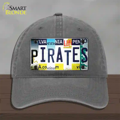 Pirates Strip Art Novelty License Plate Hat Tag Unconstructed Cotton / Charcoal