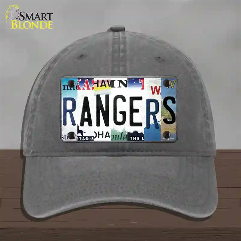 Rangers Strip Art Novelty License Plate Hat Tag Unconstructed Cotton / Charcoal