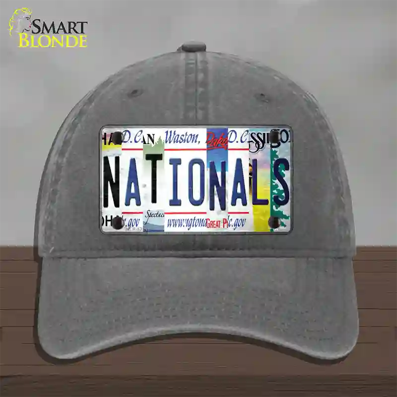 Nationals Strip Art Novelty License Plate Hat Tag Unconstructed Cotton / Charcoal