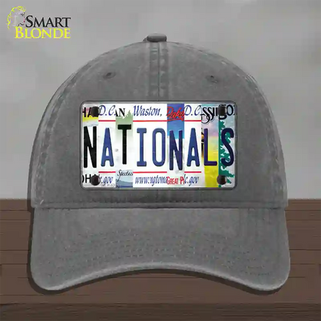 Nationals Strip Art Novelty License Plate Hat Tag Unconstructed Cotton / Charcoal