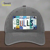 Bulls Strip Art Novelty License Plate Hat Tag Unconstructed Cotton / Charcoal