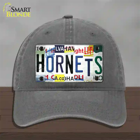 Hornets Strip Art Novelty License Plate Hat Tag Unconstructed Cotton / Charcoal