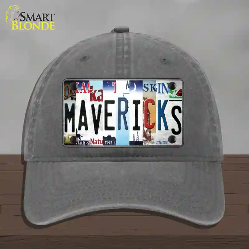 Mavericks Strip Art Novelty License Plate Hat Tag Unconstructed Cotton / Charcoal