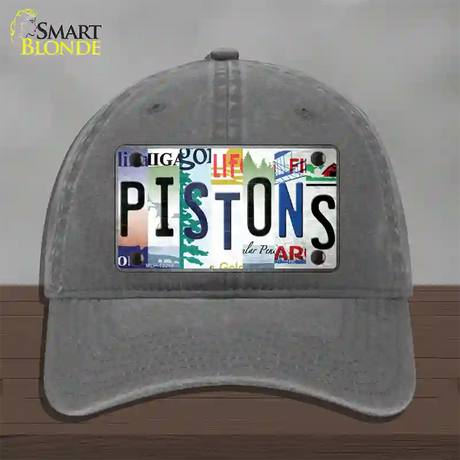 Pistons Strip Art Novelty License Plate Hat Tag Unconstructed Cotton / Charcoal