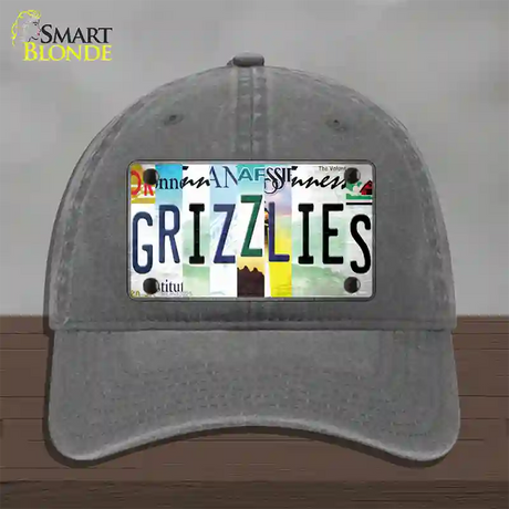 Grizzlies Strip Art Novelty License Plate Hat Tag Unconstructed Cotton / Charcoal