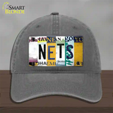 Nets Strip Art Novelty License Plate Hat Tag Unconstructed Cotton / Charcoal