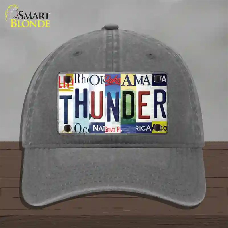 Thunder Strip Art Novelty License Plate Hat Tag Unconstructed Cotton / Charcoal