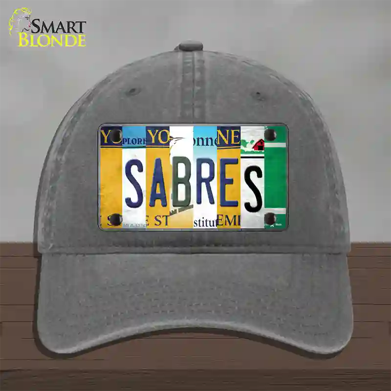 Sabres Strip Art Novelty License Plate Hat Tag Unconstructed Cotton / Charcoal