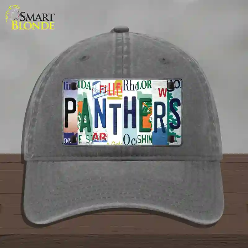 Panthers Hockey Strip Art Novelty License Plate Hat Tag Unconstructed Cotton / Charcoal