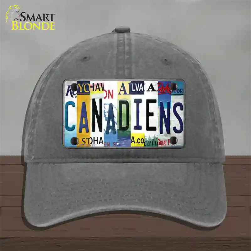 Canadiens Strip Art Novelty License Plate Hat Tag Unconstructed Cotton / Charcoal