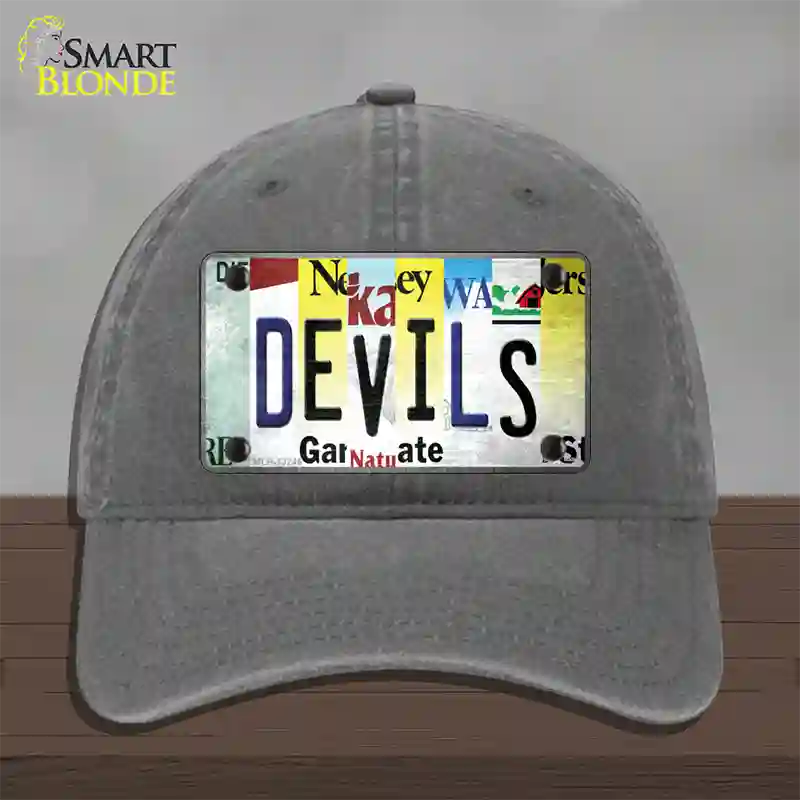 Devils Strip Art Novelty License Plate Hat Tag Unconstructed Cotton / Charcoal