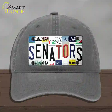 Senators Strip Art Novelty License Plate Hat Tag Unconstructed Cotton / Charcoal