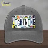 Lightning Strip Art Novelty License Plate Hat Tag Unconstructed Cotton / Charcoal