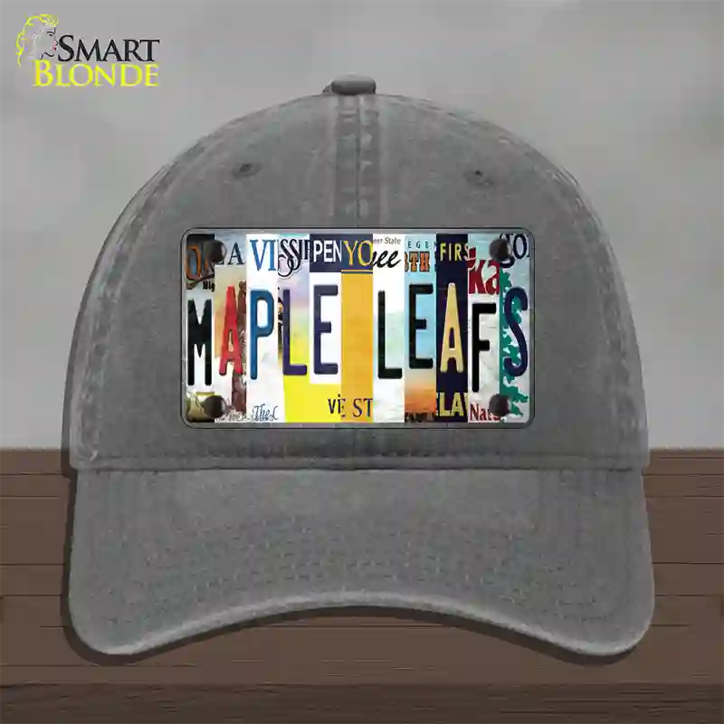 Maple Leafs Strip Art Novelty License Plate Hat Tag Unconstructed Cotton / Charcoal