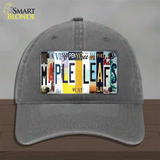 Maple Leafs Strip Art Novelty License Plate Hat Tag Unconstructed Cotton / Charcoal