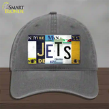 Jets Hockey Strip Art Novelty License Plate Hat Tag Unconstructed Cotton / Charcoal