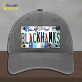 Blackhawks Strip Art Novelty License Plate Hat Tag Unconstructed Cotton / Charcoal