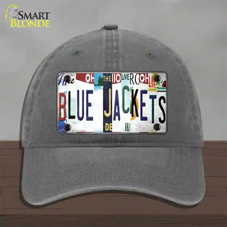 Blue Jackets Strip Art Novelty License Plate Hat Tag Unconstructed Cotton / Charcoal