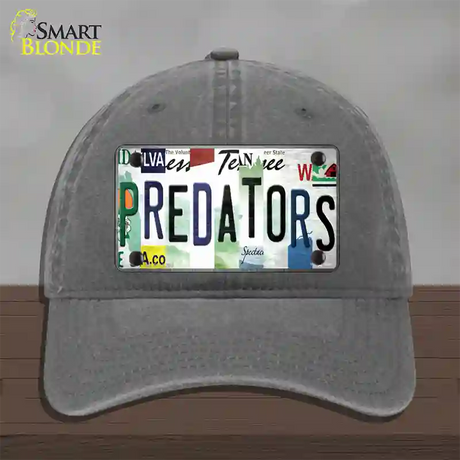 Predators Strip Art Novelty License Plate Hat Tag Unconstructed Cotton / Charcoal