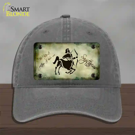 Sagittarius Zodiac Novelty License Plate Hat Unconstructed Cotton / Charcoal