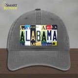 Alabama Strip Art Novelty License Plate Hat Tag Unconstructed Cotton / Charcoal