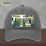 Auburn Strip Art Novelty License Plate Hat Tag Unconstructed Cotton / Charcoal