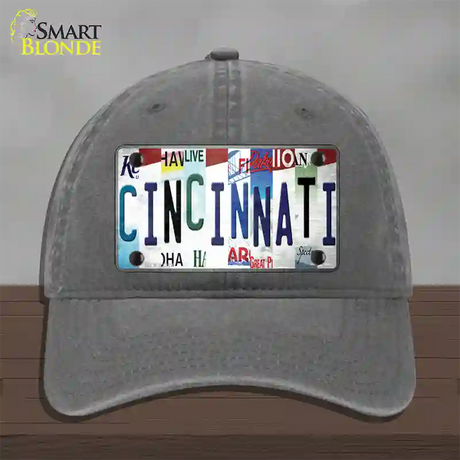 Cincinnati Strip Art Novelty License Plate Hat Tag Unconstructed Cotton / Charcoal