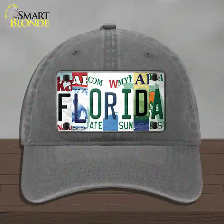 Florida Strip Art Novelty License Plate Hat Tag Unconstructed Cotton / Charcoal