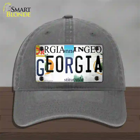 Georgia Strip Art Novelty License Plate Hat Tag Unconstructed Cotton / Charcoal