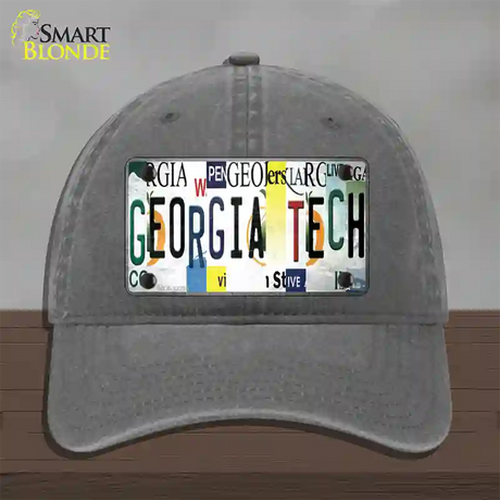 Georgia Tech Strip Art Novelty License Plate Hat Tag Unconstructed Cotton / Charcoal