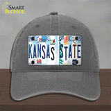 Kansas State Strip Art Novelty License Plate Hat Tag Unconstructed Cotton / Charcoal