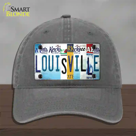 Louisville Strip Art Novelty License Plate Hat Tag Unconstructed Cotton / Charcoal