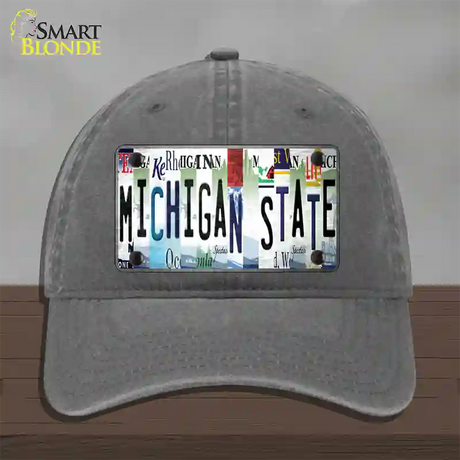 Michigan State Strip Art Novelty License Plate Hat Tag Unconstructed Cotton / Charcoal