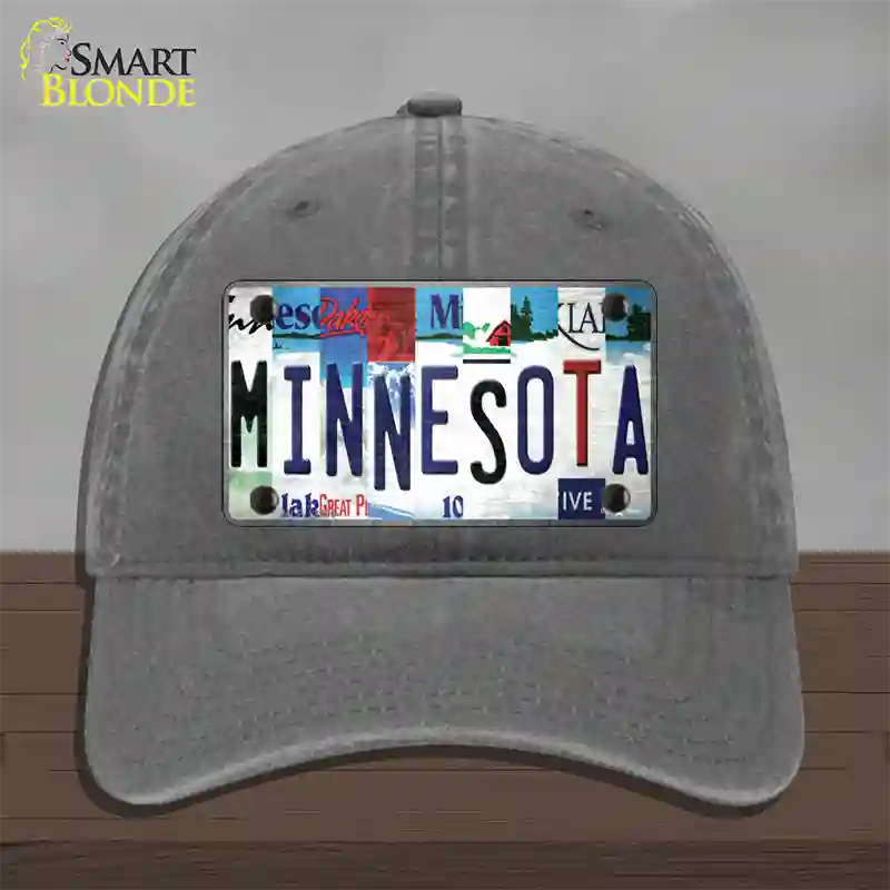 Minnesota Strip Art Novelty License Plate Hat Tag Unconstructed Cotton / Charcoal