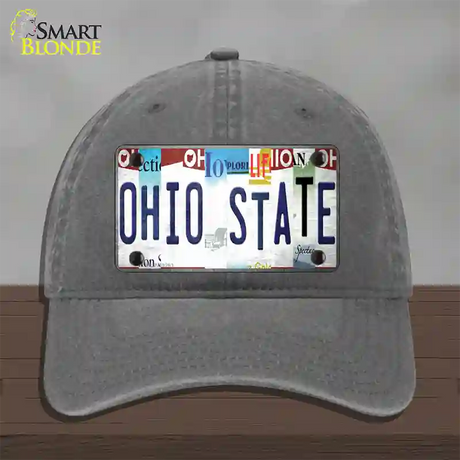 Ohio State Strip Art Novelty License Plate Hat Tag Unconstructed Cotton / Charcoal