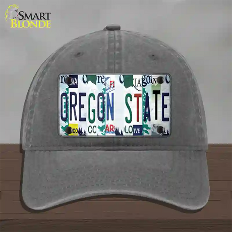 Oregon State Strip Art Novelty License Plate Hat Tag Unconstructed Cotton / Charcoal