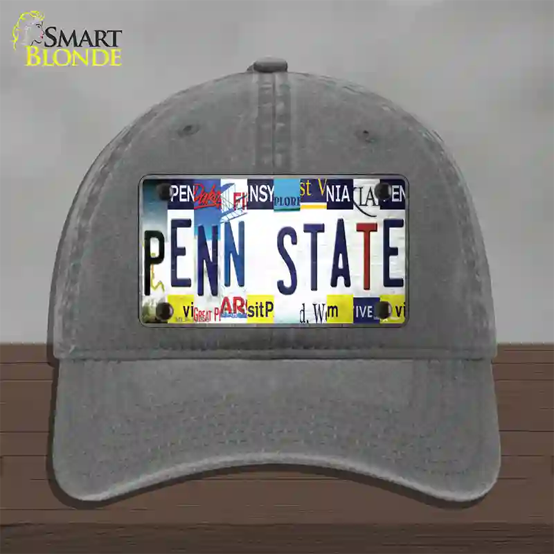 Penn State Strip Art Novelty License Plate Hat Tag Unconstructed Cotton / Charcoal