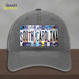 South Carolina Strip Art Novelty License Plate Hat Tag Unconstructed Cotton / Charcoal