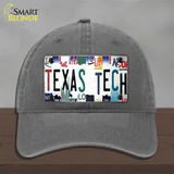 Texas Tech Strip Art Novelty License Plate Hat Tag Unconstructed Cotton / Charcoal