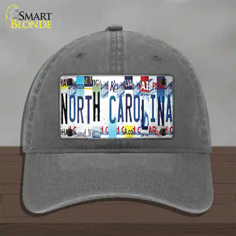 North Carolina Strip Art Novelty License Plate Hat Tag Unconstructed Cotton / Charcoal