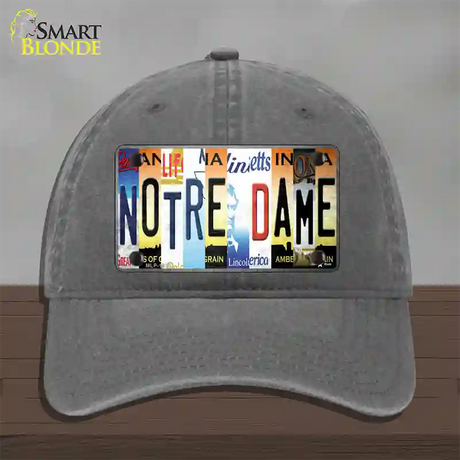 Notre Dame Strip Art Novelty License Plate Hat Tag Unconstructed Cotton / Charcoal