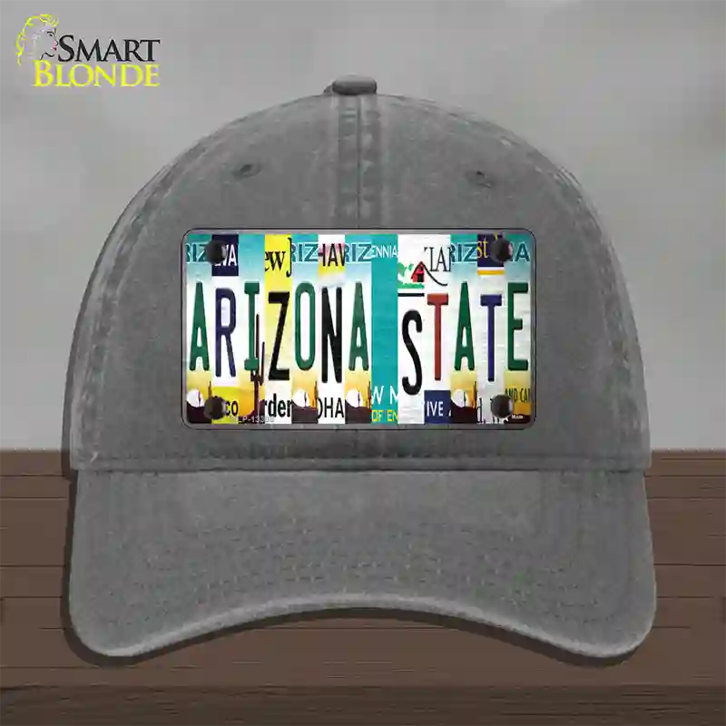 Arizona State Strip Art Novelty License Plate Hat Tag Unconstructed Cotton / Charcoal