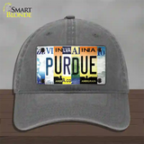 Purdue Strip Art Novelty License Plate Hat Tag Unconstructed Cotton / Charcoal