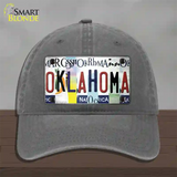 Oklahoma Strip Art Novelty License Plate Hat Tag Unconstructed Cotton / Charcoal