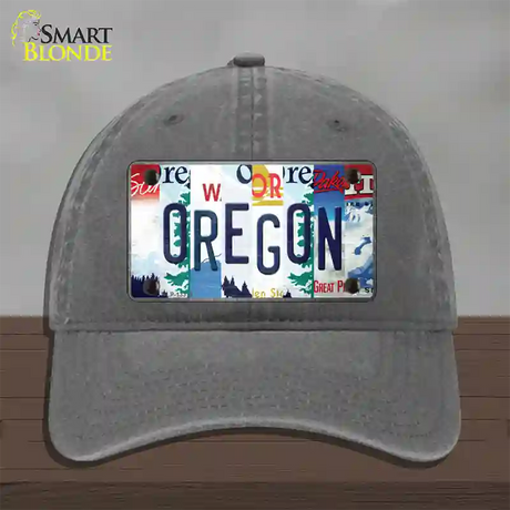 Oregon Strip Art Novelty License Plate Hat Tag Unconstructed Cotton / Charcoal