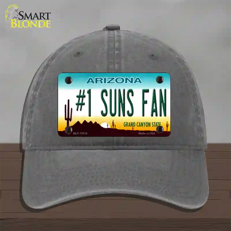 Number 1 Suns Fan Novelty License Plate Hat Tag Unconstructed Cotton / Charcoal