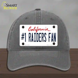 Number 1 Raiders Fan Novelty License Plate Hat Tag Unconstructed Cotton / Charcoal