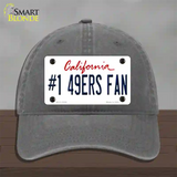 Number 1 49ers Fan Novelty License Plate Hat Tag Unconstructed Cotton / Charcoal