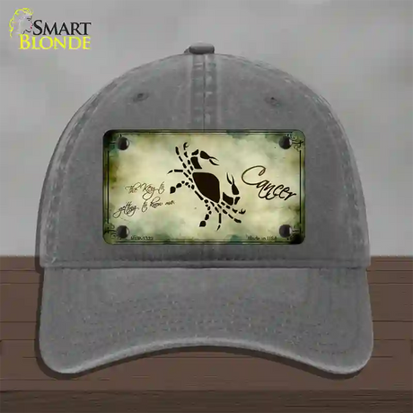 Cancer Zodiac Novelty License Plate Hat Unconstructed Cotton / Charcoal